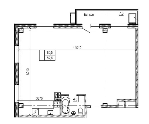 ЖК Партизанская 4, 3-комн кв 82,6 м2, за 11 564 000 ₽, 3 этаж